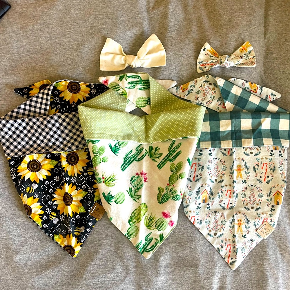 Bundle of reversible Dog Bandanas